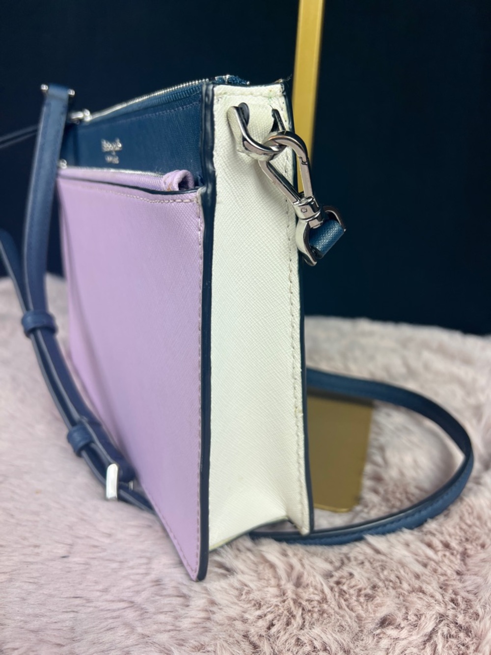 Kate Spade New York Cameron Zip Crossbody Lavender Mist EUC - Picture 3 of 11